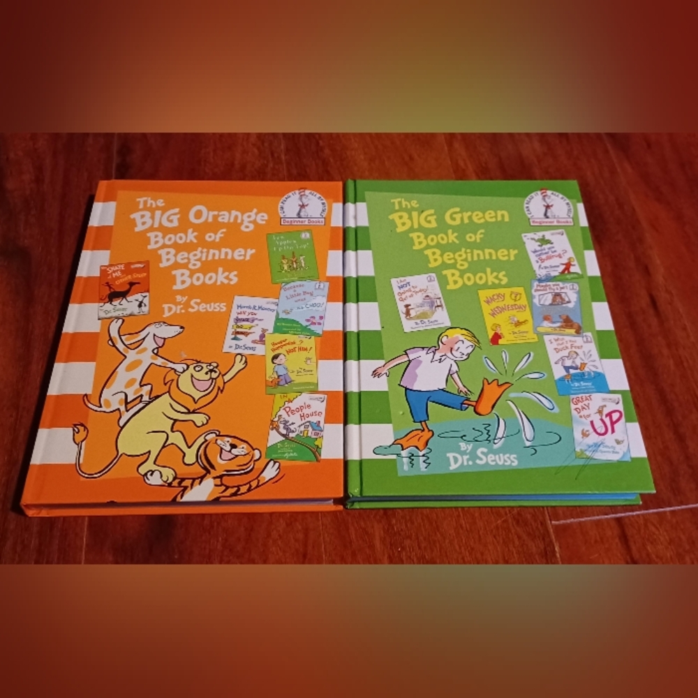 Dr Seuss - Beginner Books "The Big Green Book" & "The Big Orange Book" 1st Edit